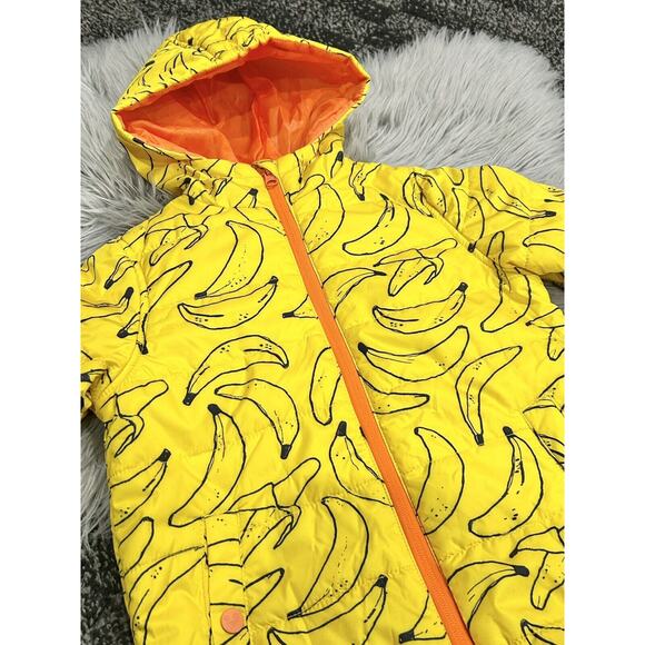Childrens Indikidual‎ Yellow Banana Print Padded Jacket (MSRP $110) Size 6/12mo - Picture 2 of 5